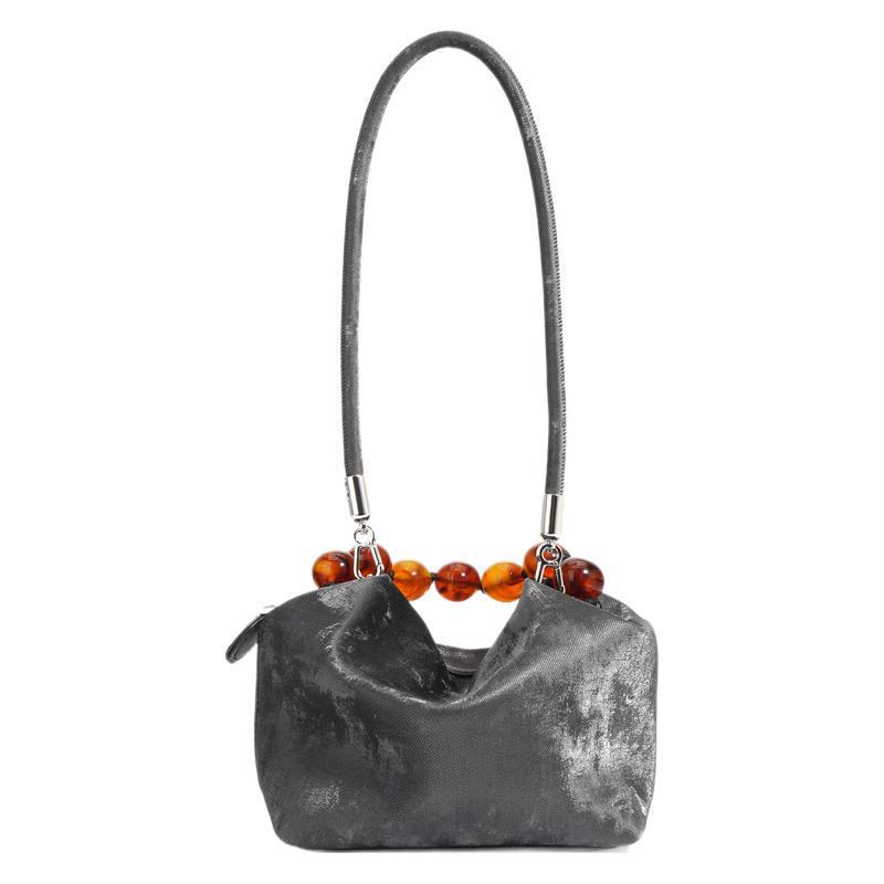 2025 Modern Chinese Cowhide Bento Crossbody & Shoulder Bucket Bag - Silver