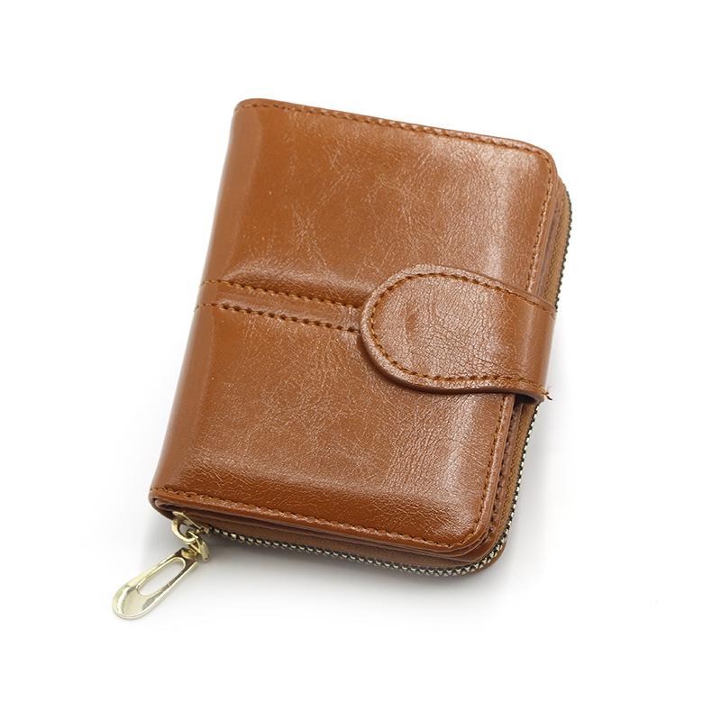 Women's Cute Soft Leather Bifold Wallet with Zipper