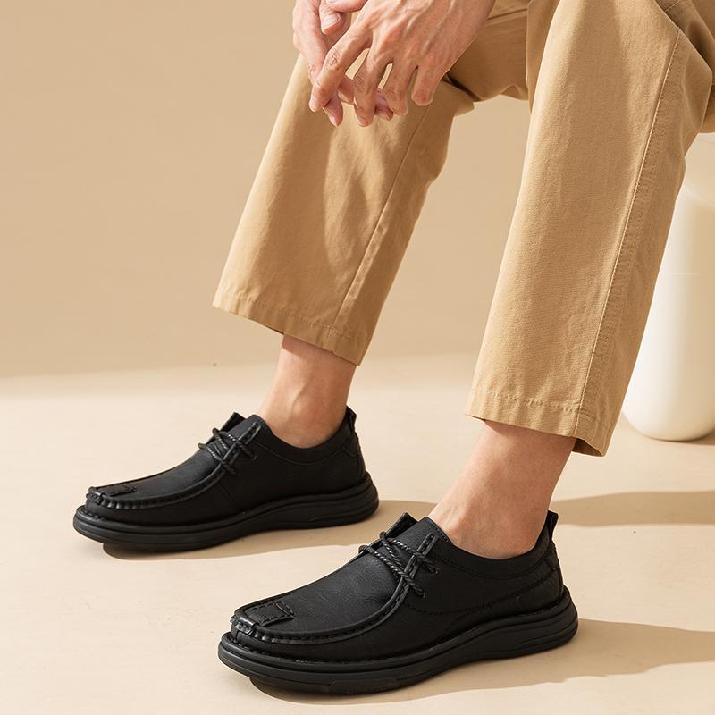 New Men's Casual Shoes Plus Size Leather Men's Shoes Outdoor Men's Flat Shoes Breathable Fashion Sneakers Man Boat Shoes