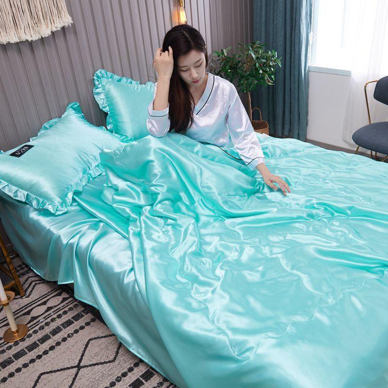 Summer Cool Quilt Air-Conditioning Quilt Washable Ice Silk Quilt Silk Ice Silk High-Quality Thin Blanket Bedding