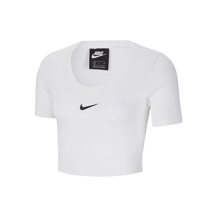 Nike Sportswear Essentials Crop Tops Women's White Crew Neck Moderate CU5174-100