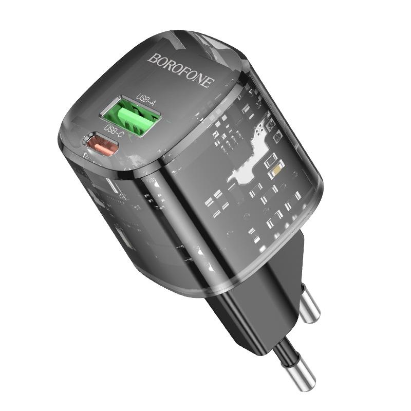 

BOROFONE BN17 EU PD 20W + QC 3.0 Charger for Apple Type-C Fast Charging. Apple PD Set [with C-IP Cable]