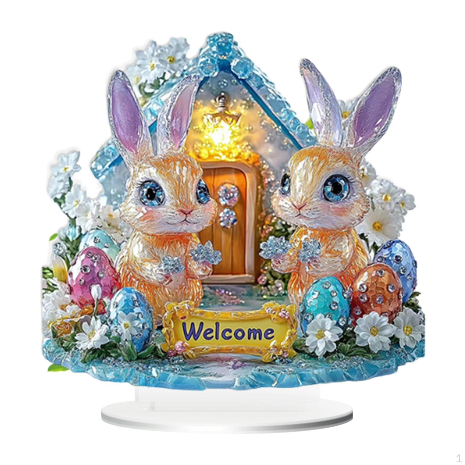 

Акриловые кролики для празднования Пасхи, настольная экспозиция 20.6cmx20cm