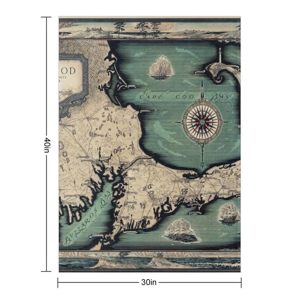 1931 Vintage Map. Cape Cod : Barnstable County Massachusetts Throw Blanket Large Nap cosplay anime Flannel Blankets
