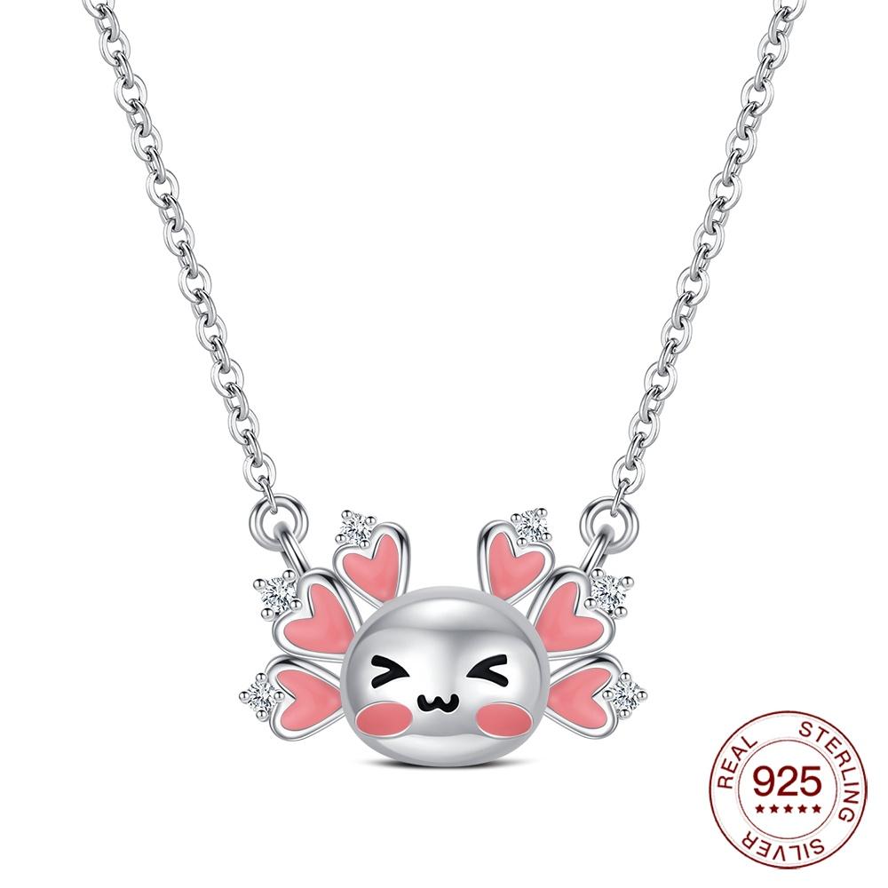 925 Silver Necklace Heart Silver Chain Moon 925 Original Necklace Clover Silver 925 Jewelry Women Gift