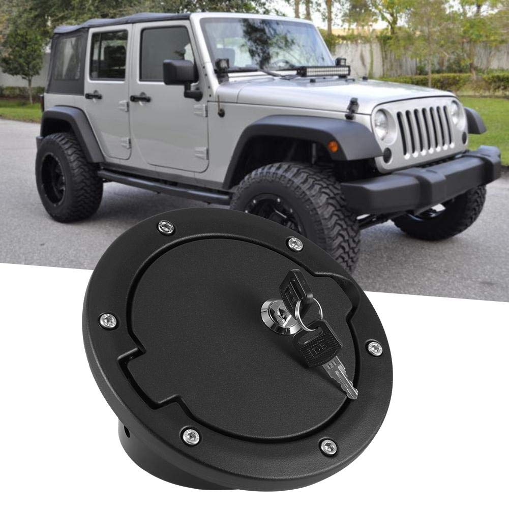 Fuel Tank Cap, Qiilu with Lock Fit for Jeep Wrangler JK 4 Door 2