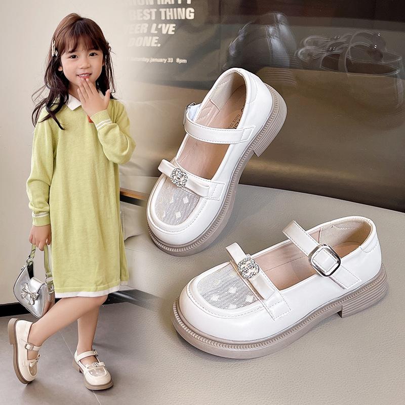 Girls' princess shoes mesh breathable small leather shoes 2025 spring and autumn new children's fashion single shoes medium and older children's