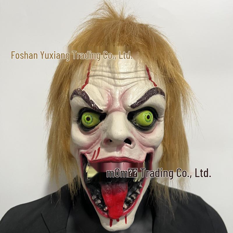 Halloween Horror Demon Clown Mask with Red Nose