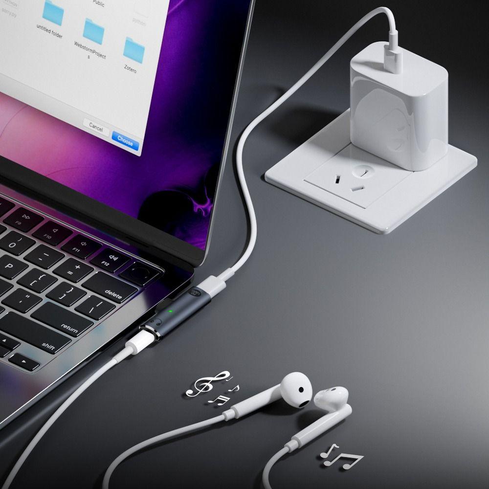 Fast Charging USB Type C Audio Adapter 2 In 1 USB-C Earphone Converter NEW