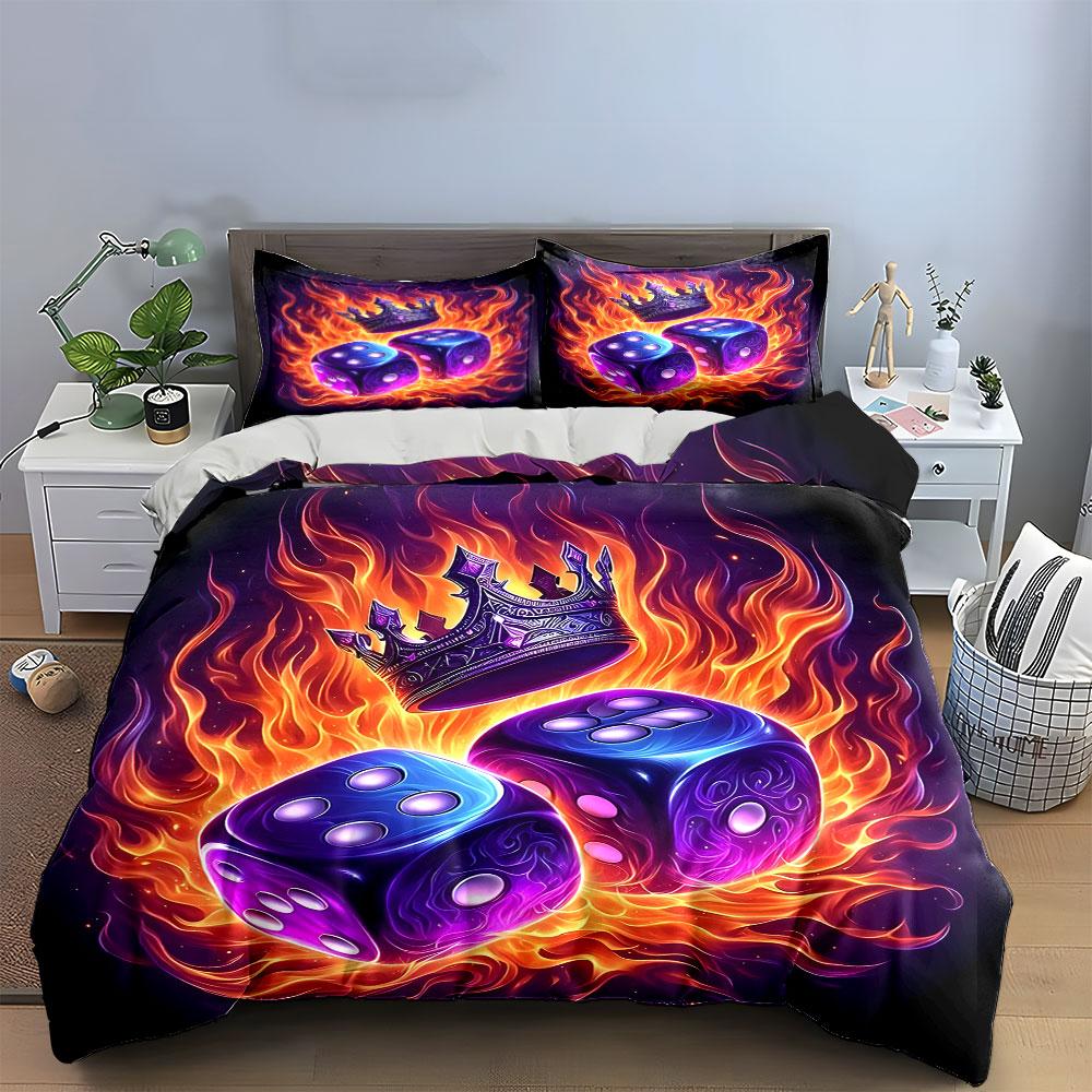 Fiery dice, royal flair. Bedding sets Duvet covers Pillowcases(1* Duvet Cover 2* Pillowcases without duvet insert)