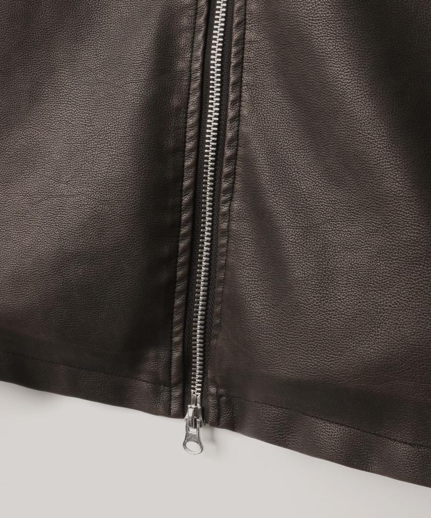 Indust Vtg Washed Leather Jacket_Brown