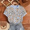 Fashion Women Creative Flowers Print T Shirt Funny Casual O-neck Short Sleeves T-shirt Summer Female Tee Shirt
