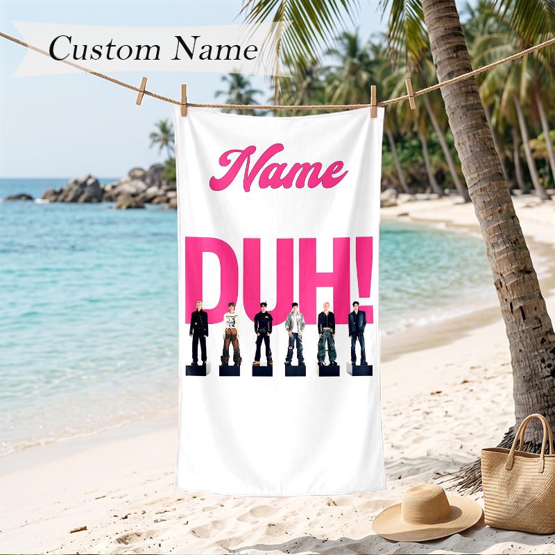 P1harmony Custom Name Printed Beach Towel Personalized Soft Towel For Swimming Beach Travel