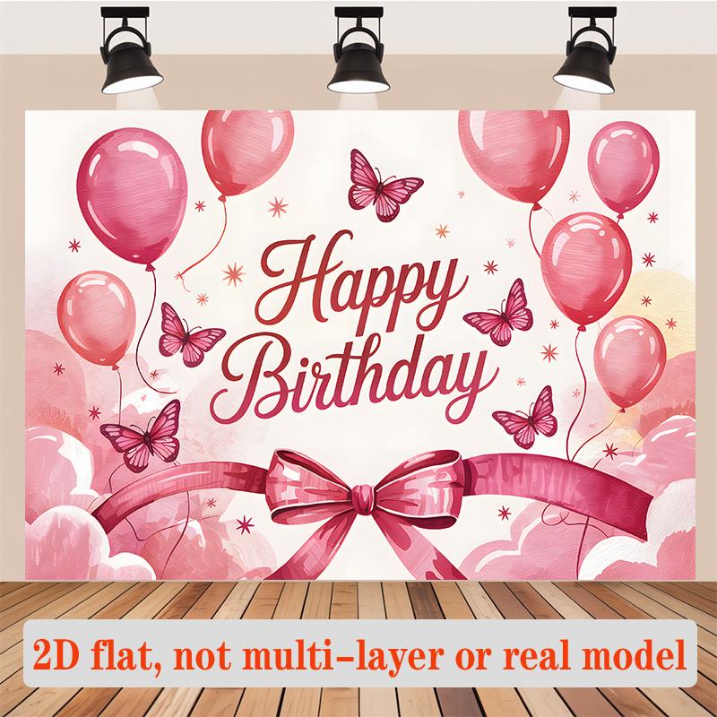 Pink Photography Birthday Backdrop 1pc - Studio Photo Prop
