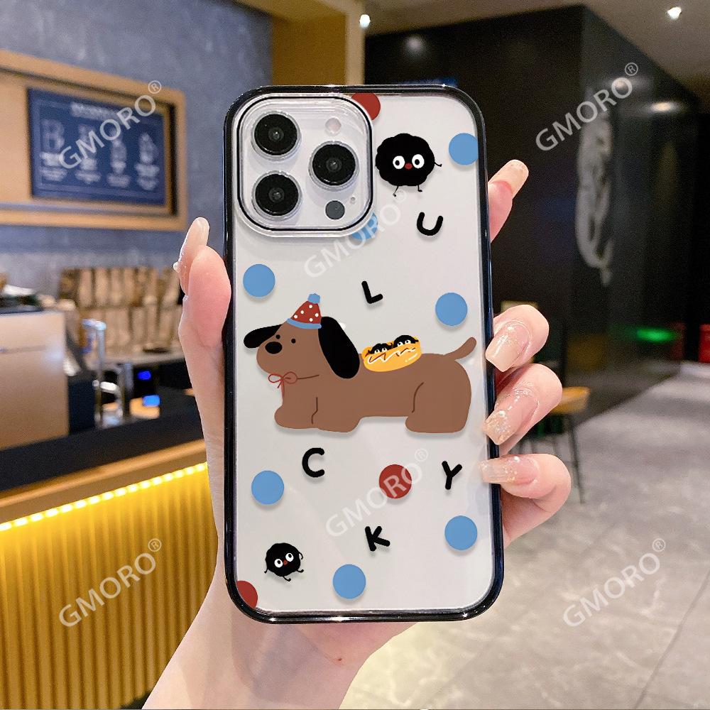 Japanese and Korean ins cartoon sausage puppy suitable for Apple 17pm cute mobile phone case 16/15 transparent magnetic protective case