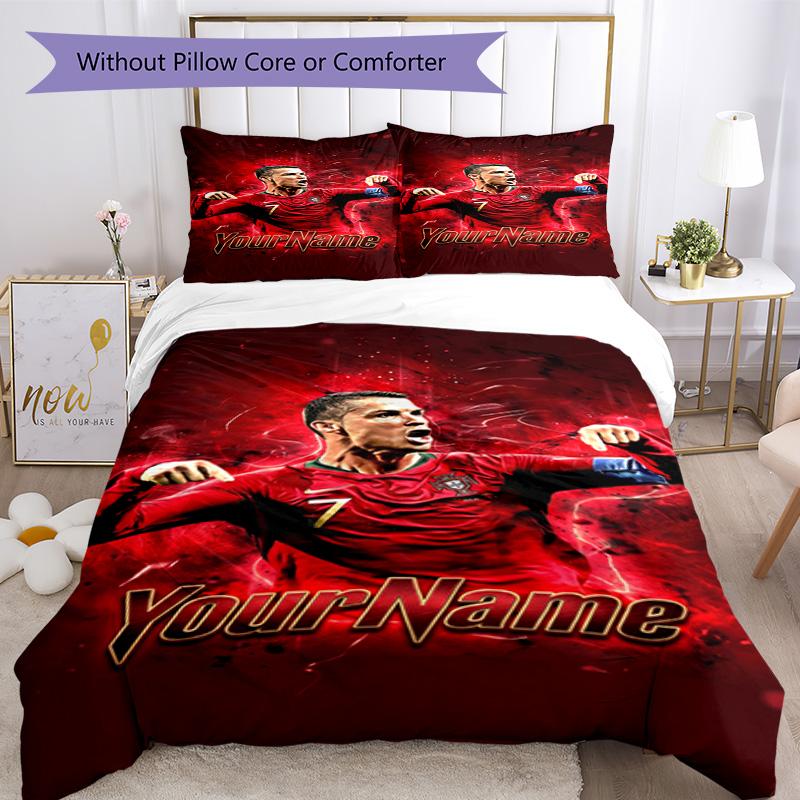 Cristiano Ronaldo 68 Customize your name Bedding Set Breathable Duvet Cover with Pillowcases Home Decoration Birthday Gift