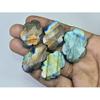Natural Labradorite Checker Flat Back Cloud Shape Loose Gemstone 05Pcs Lot C-2059
