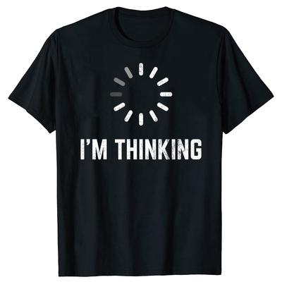 Funny Designs for Programmer Nerds I'm Thinking for Geeks Nerds Programmers Unisex Adults Black Short Sleeve T-Shirt