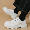 New Designer Men's Rock Punk White Thick-soled Lace Up Casual Elevator Shoes Brand Fashion Male Walking Sneakers Zapatos Hombre