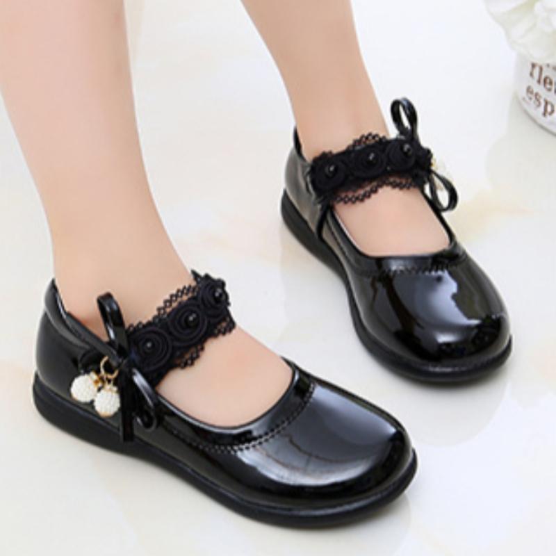 Girls' Leather Shoes, Spring and Autumn Fashion Princess Shoes, Korean Version, Medium and Large Children's Soft Soled Student Performance Shoes