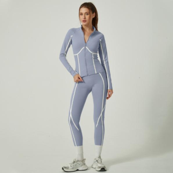 JYL Yoga Set Contrast Advanced Jacket Long Sleeve Pants