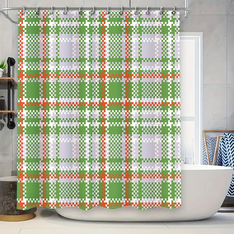 

Green White Orange Red Bath Curtain Shower Decoration Waterproof Printed Washable Home Decor 90x180cm