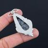 Pear Black Fossil Coral Stone Sterling Silver Bezel Mother Handcrafted Pendant