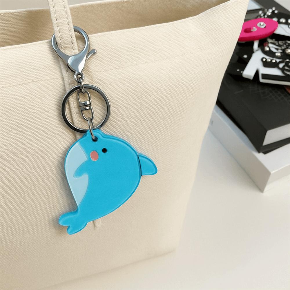 Keyring Mirror Pendant Starfish Animals Bag Pendant Fashion Acrylic Keychain  Gift