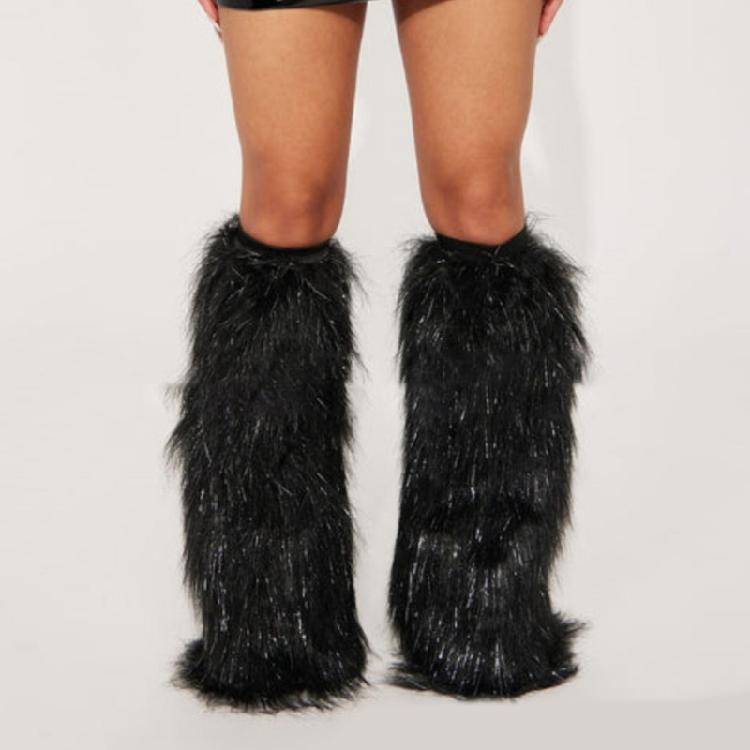 Faux Furs Leg Warmer,Y2K Warm Cozy Fuzzy Leg Warmer Boot Cuffs Cover for Womens