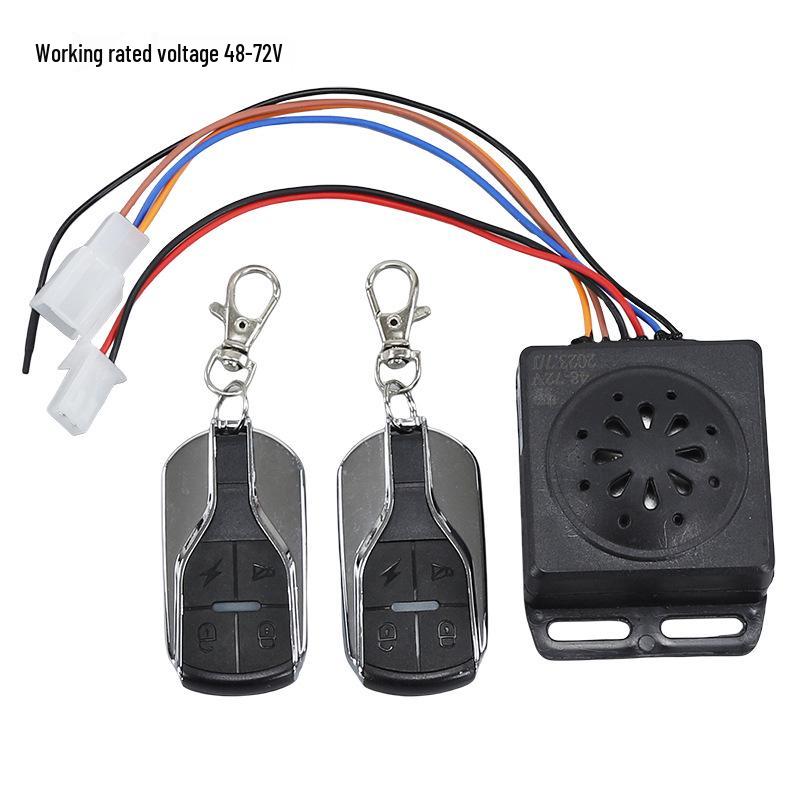 Electric Scooter Anti-Theft Alarm with Dual Remote and One-Key Start (Compatible with 36V-72V)