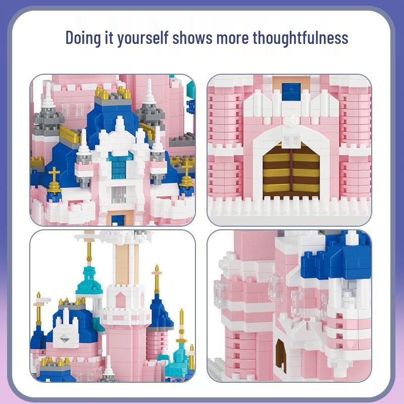Princess Bouquet Cherry Blossom Castle Building Blocks - High Difficulty, Compatible for Girls' Birthday Gift