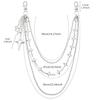 Retro Punk Rock Star Pants Waist Chain Men Women Jeans Chains Metal Sphere Pendant Keychain Accessory Jewelry Gift