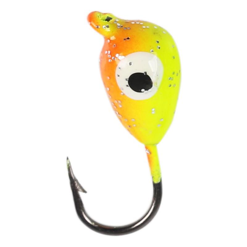 6-Color Raindrop-Shaped Lead Head Fishing Hook 1.6g Micro-Lure for Ice Fishing with Soft Bait