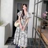 Elegant Summer Floral Dress for Women: Light Luxury, Waist-Cinched, Slimming, Goddess Style