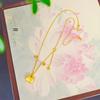 Gold Sand Coin Necklace Set: Women's Light Luxury Chinese Choker with Fat Fu Pendant, High-End Niche Design Clavicle Chain.