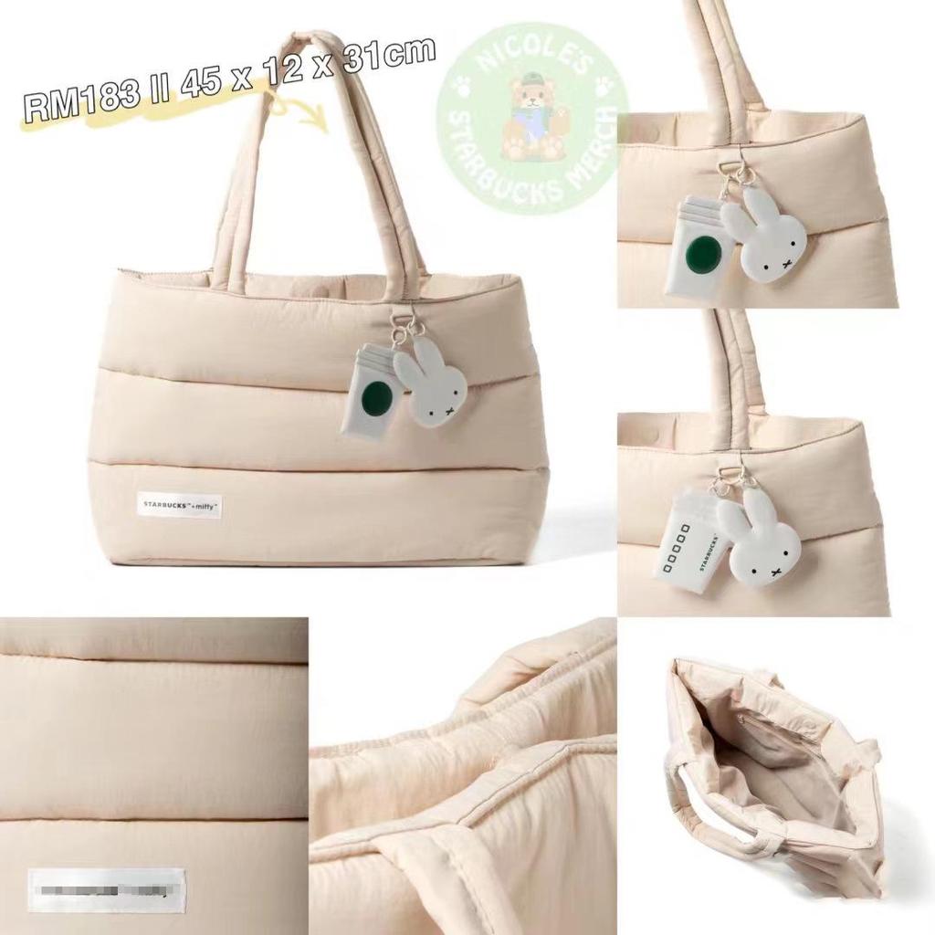 College Style Large Capacity Puffy Tote Bag - Lightweight Cotton-Filled Shoulder & Handheld Women's Laptop Bag