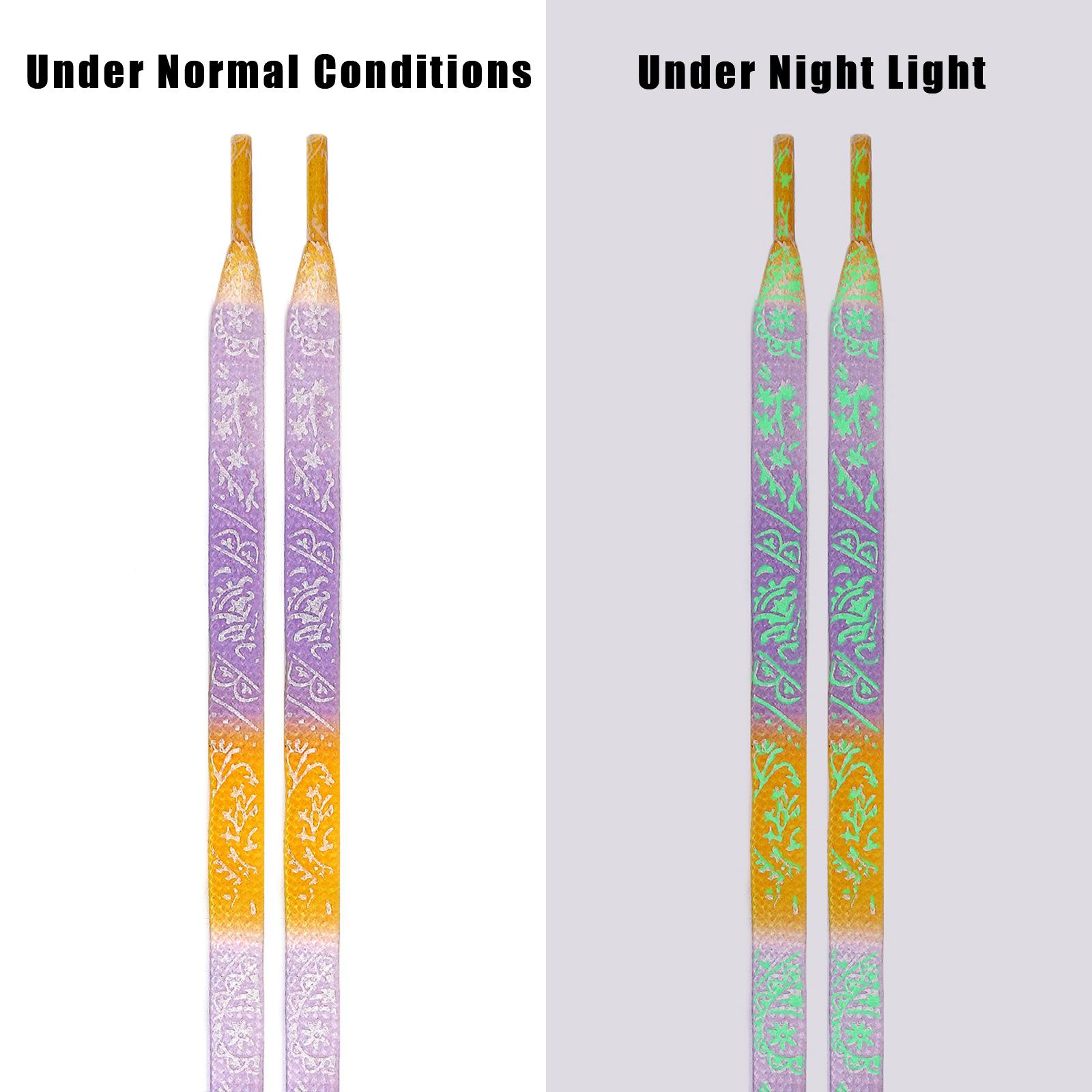 

1 пара світлових шнурків для взуття Якісні флуоресцентні шнурки для кросівок Плоскі шнурки Шнурки для взуття з нічним сяйвом Шнурки 120 см 120cm