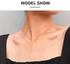 European Geometric Tassel Triangle & Star Necklace for Women - Clavicle Chain in 18K Gold Titanium Steel, Model P951.