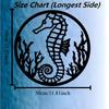 2D Flat Seahorse Metal Wall Art, Black Iron Laser Cut Ocean Decor with Seaweed, for Bedroom Living Room