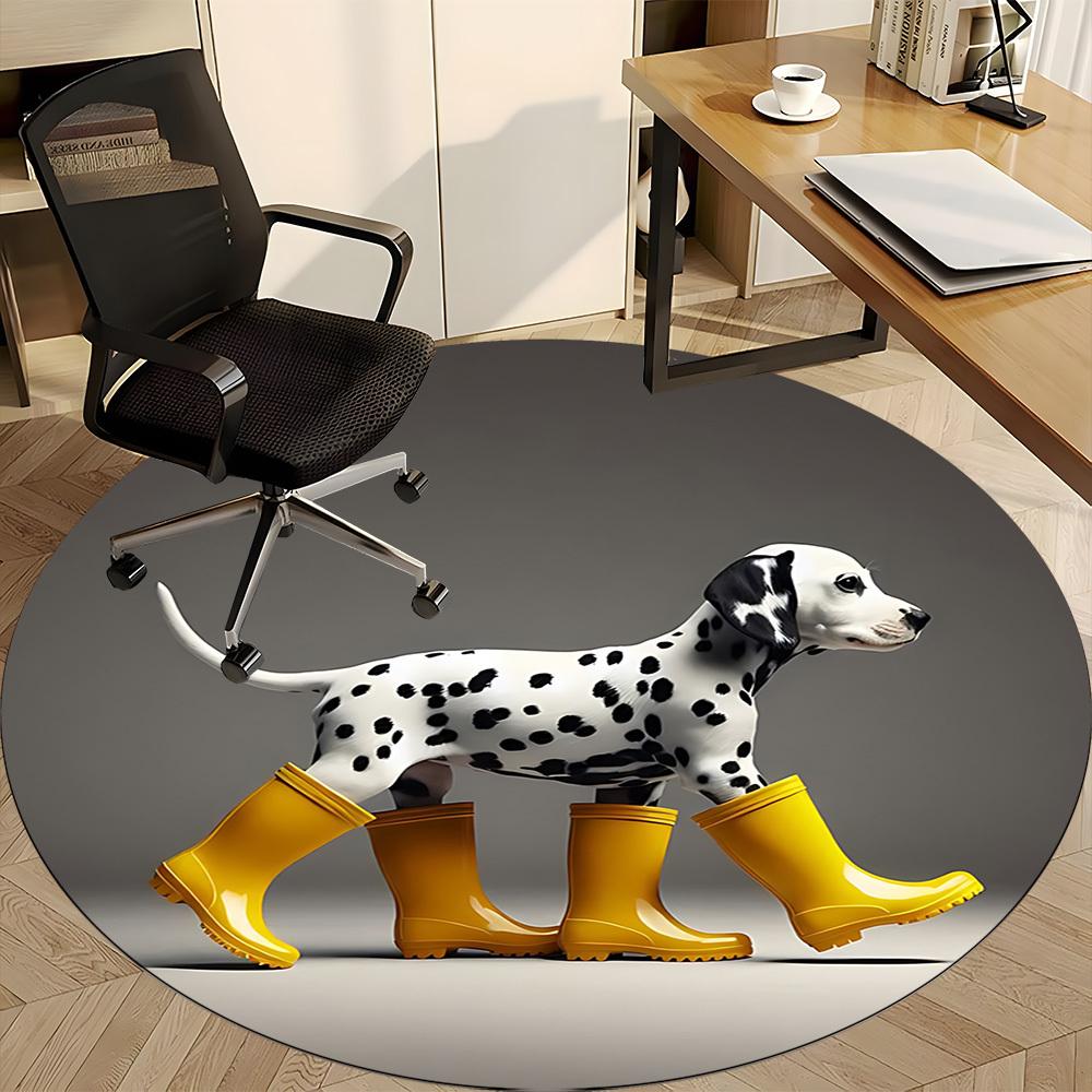 1pc Dalmatian, Rainboots Chair Carpet for Office, Non-slip, Soft and Durable Office Rug for Interior Decoration, Perfect for Office Yy260313079