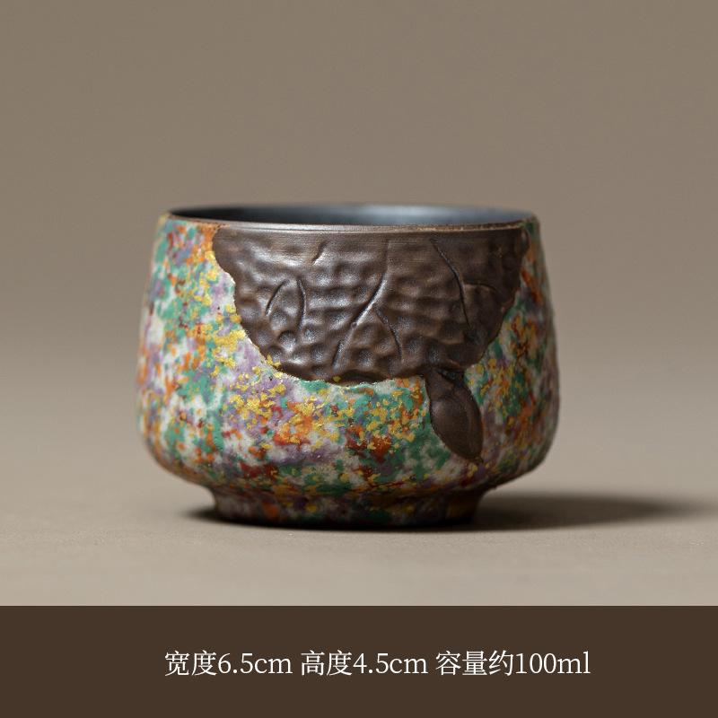 Purely Handmade Coarse Pottery Rock Mineral Colorful Lotus Pod Master Cup Household Supplies Tea Cup Ceramic Mug Ceramic Teacup  200ml
