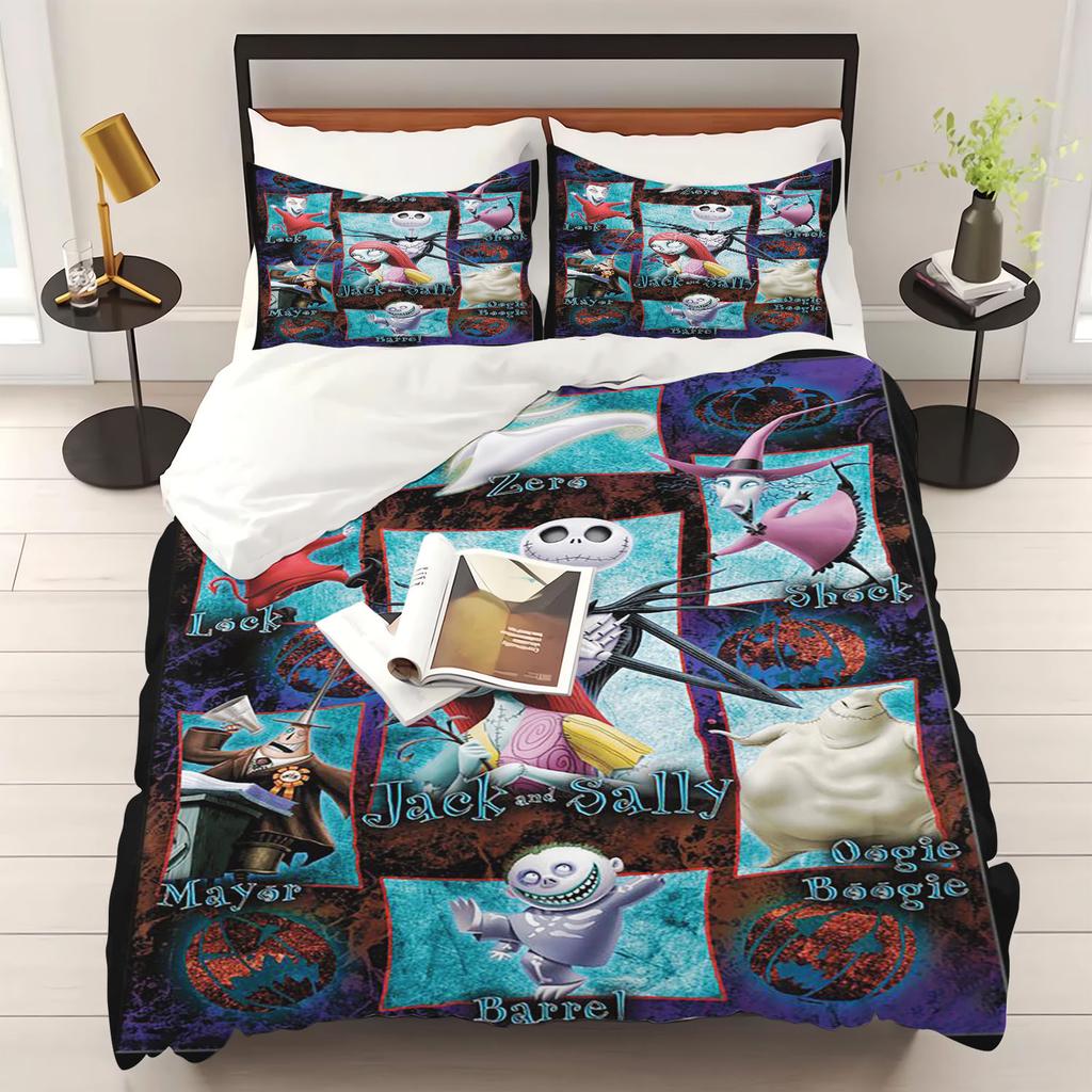 Holiday Gift Duvet Cover The Nightmare Jack Skellington Home Pillowcase Set Adult Bedroom Children Comforter Bedding