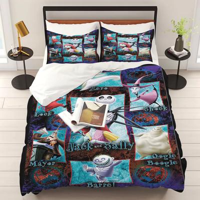 The Nightmare Before Christmas Cartoon Duvet Cover Printed Children 3-Piece Set Comforter Bedding Sets King Queen Size