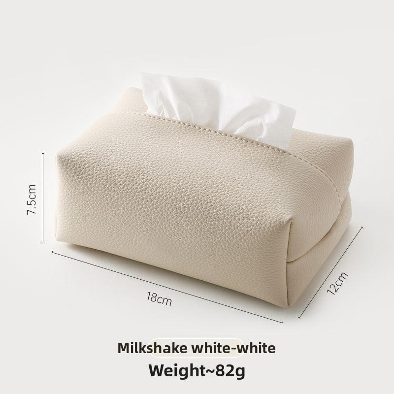 Stylish and simple leather tissue box household living room pumping paper box hotel restaurant napkin storage bag
