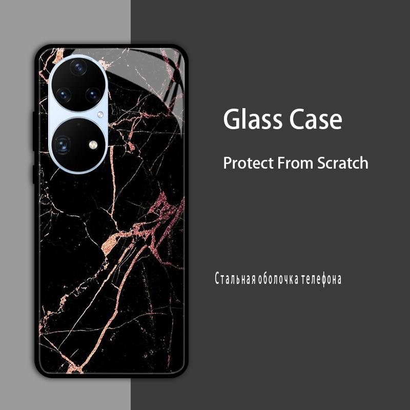For Huawei P50 Pro Case P50E P 50 Luxury Tempered Glass Phone Case For Huawei P50 E Back Cover Fashion Protective Coque P50Pro