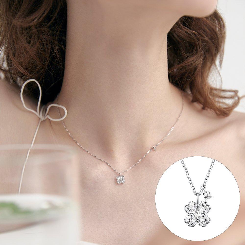 [Rosemont] Silver Clover Necklace Ra24C26A
