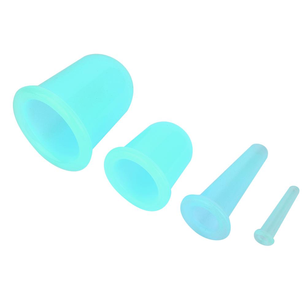 4 stücke Vakuum Gesichts Massager Schröpfen Tasse Gesicht Lifting Straffende Pflege Therapie Behandlung (Grün)