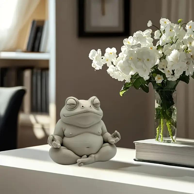 Een mollige Zen-kikker, een meditatiekikker, een 3D-geprint decoratief item, geschikt voor thuis en kantoor, een heel goed cadeau