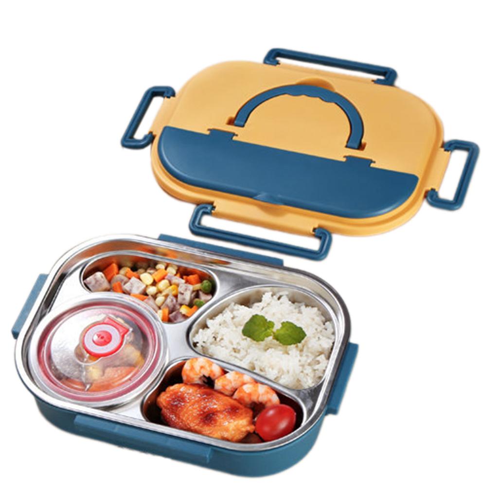 Insulated Lunch Box,4 Grid Insulated Bento Box,Multi Grid High Capacity Food Containers,Leakproof Fast Food Boxfor School Office