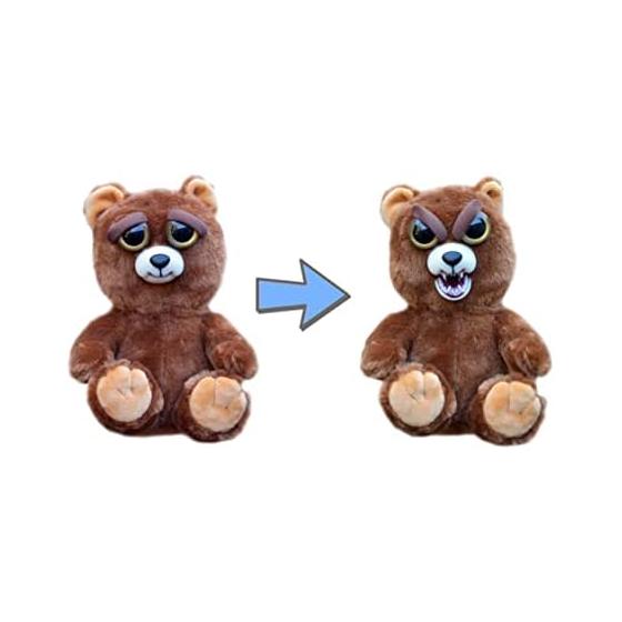 Feisty Pets Brown Bear Langs Japan (RANGS) Face Tippet Angry Bear Changeable Expression Stuffed Toy